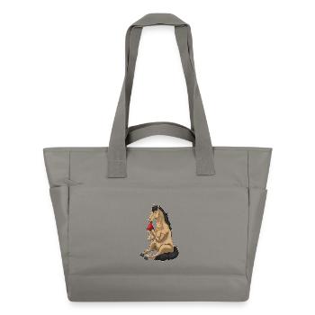 Horse Watermelon - Water-Repellent Padded Bag - grey - Front