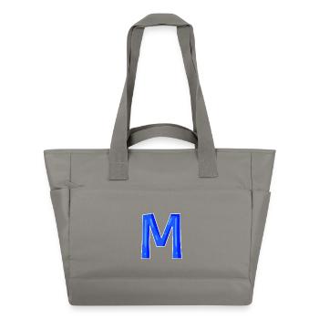 Letter M - Initial Letter M - Water-Repellent Padded Bag - grey - Front