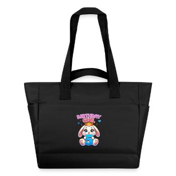 Birthday Girl, Children's Birthday, 5 Years, Girl - Water-Repellent Padded Bag - black - Front