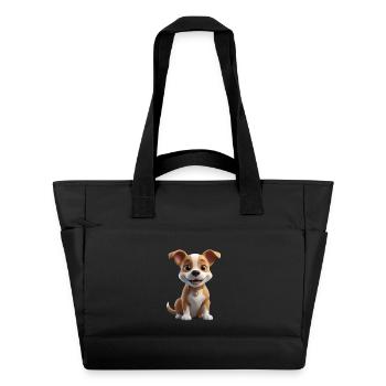 Cute puppy with heart - Water-Repellent Padded Bag - black - Front