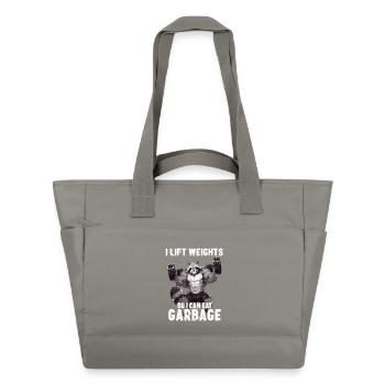 Raccoon Gym Workout Weight Lifting Gift - Water-Repellent Padded Bag - grey - Front