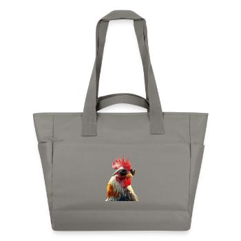 Rooster Chicken Daddy Chicken Coop Dad Farmer Chickens - Water-Repellent Padded Bag - grey - Front