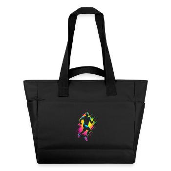 Marathon Läufer Comic Look - Wasserabweisende Padded Bag - Schwarz - Vorne