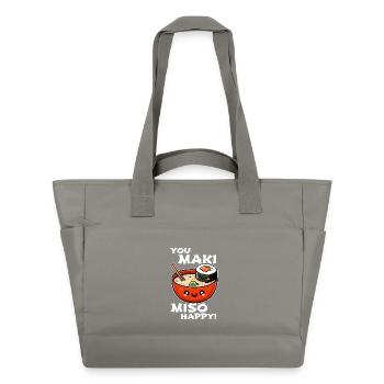 You Maki Miso Happy – Lustiges Sushi-Design - Wasserabweisende Padded Bag - Grau - Vorne