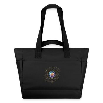 Metatrons Würfel Heilige Geometrie Kosmische Kunst - Wasserabweisende Padded Bag - Schwarz - Vorne
