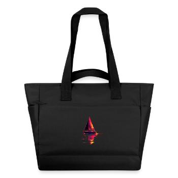 Sailing ship Retrowave - Water-Repellent Padded Bag - black - Front