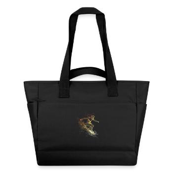 Dessin au trait de l’amoureux du surf - Sac matelassé déperlant - noir - Devant