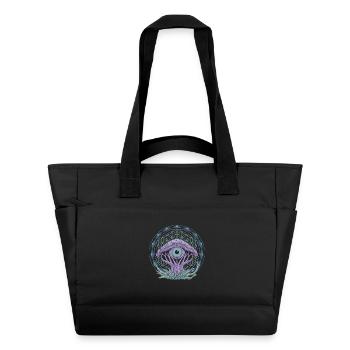 Mushroom Eye Portal | Psychedelic Vision Art - Water-Repellent Padded Bag - black - Front