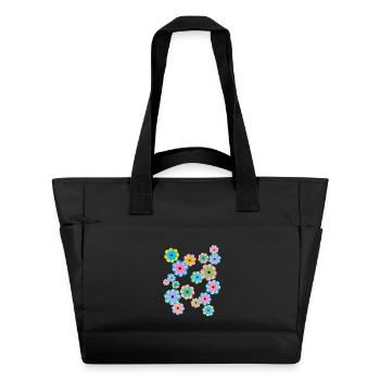Mandala de printemps fleurs, fleurs, - Sac matelassé déperlant - noir - Devant
