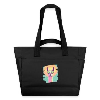 Llama Alpaca Beauty Selfcare Mask - Water-Repellent Padded Bag - black - Front