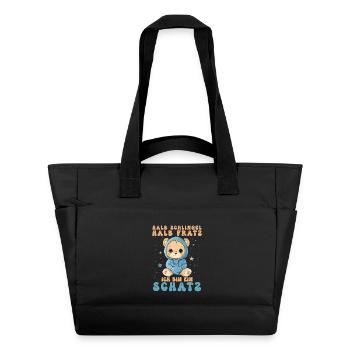 Half Rascal Half Grimace Sweetheart Bear Bear - Water-Repellent Padded Bag - black - Front