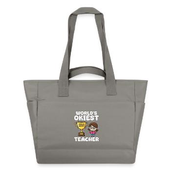 WORLD'S OKIEST TEACHER - TEACHER GIFT - Water-Repellent Padded Bag - grey - Front