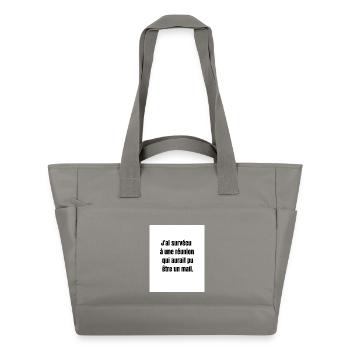 Useless Meeting – Office Humor - Water-Repellent Padded Bag - grey - Front
