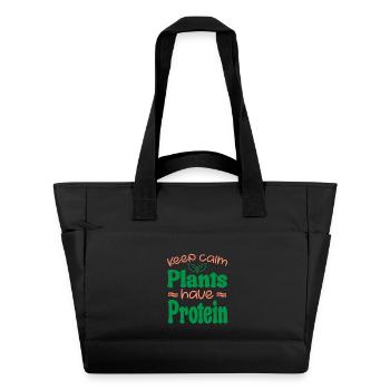 Keep Calm Plants Have Protein - Vegan Vegetarian - Sac matelassé déperlant - noir - Devant