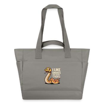 I Like Snakes – Lustiges Schlangenmotiv - Wasserabweisende Padded Bag - Grau - Vorne