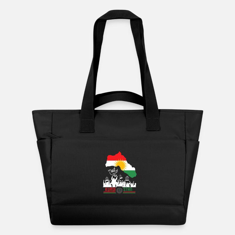 Drapeaux kurdes avec Kurdistan Kurde - Sac matelassé déperlant - noir