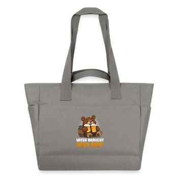 FATHER-TO-BE NEEDS HIS BEER Funny - Water-Repellent Padded Bag - grey - Front