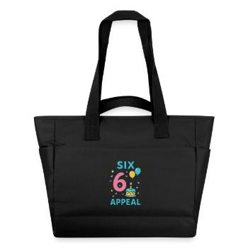 Six 6 Appel Fête d’Anniversaire Cadeau Enfants 6 Âge - Sac matelassé déperlant - noir - Devant