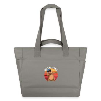 Chill Vibes Only Capybara Dabbing Retro - Water-Repellent Padded Bag - grey - Front