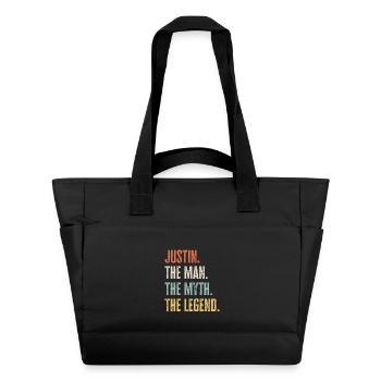 Justin Man Myth Legend Retro Design Geschenk Name - Wasserabweisende Padded Bag - Schwarz - Vorne