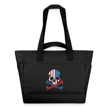 American Flag Skull Shirt - Water-Repellent Padded Bag - black - Front