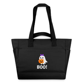 Halloween Design - Cute Ghost Jack o Lantern - Water-Repellent Padded Bag - black - Front