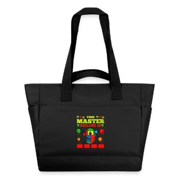 Master Builder 9 Years Old Block Building 9th BDay - Water-Repellent Padded Bag - black - Front