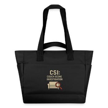 Couch Scene Investigation – Funny True Crime - Water-Repellent Padded Bag - black - Front