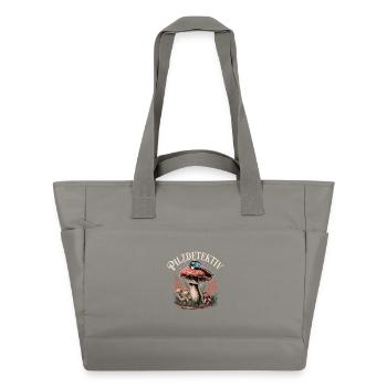 Cueillette de champignons Cueillette de champignons Chasseurs de champignons Forêt - Sac matelassé déperlant - gris - Devant