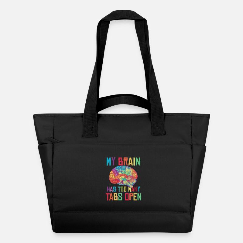 Cerveau : Trop d'onglets ouverts - Sac matelassé déperlant - noir