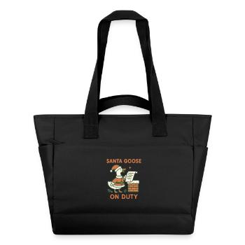 Père Noël Oie En Devoir Drôle Noël Design - Sac matelassé déperlant - noir - Devant