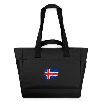 Drapeau islandais, style déchiré - Sac matelassé déperlant - noir - Devant