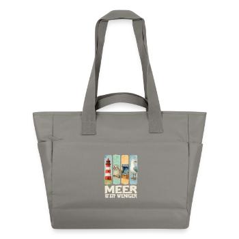 Phare de Moin, chaise de plage avec phoques, côte des mouettes - Sac matelassé déperlant - gris - Devant