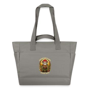 Gnome chasseur de champignons | Maître Mycologie Cueilleur de Champignons - Sac matelassé déperlant - gris - Devant