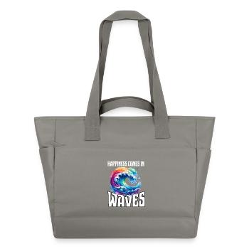 Happiness Comes In Waves - Wasserabweisende Padded Bag - Grau - Vorne