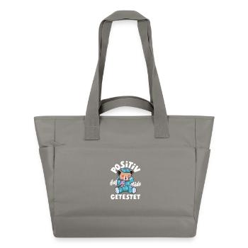 Positiv auf Müde getestet Bär Humor - Wasserabweisende Padded Bag - Grau - Vorne