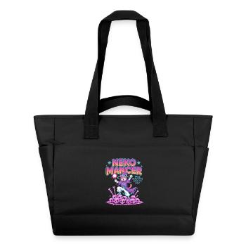 Nekomancer- Funny Halloween Cat T-Shirt - Water-Repellent Padded Bag - black - Front
