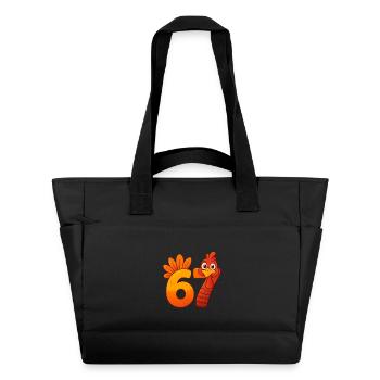 Funny Six Seven 6 7 Meme Thanksgiving - Sac matelassé déperlant - noir - Devant