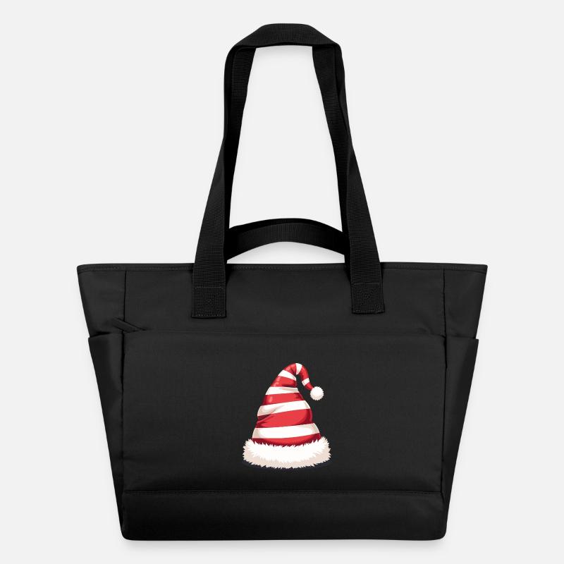 Candy Stripe Santa Hat - Water-Repellent Padded Bag - black