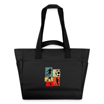 Retro Silhouette Football Pattern - Water-Repellent Padded Bag - black - Front