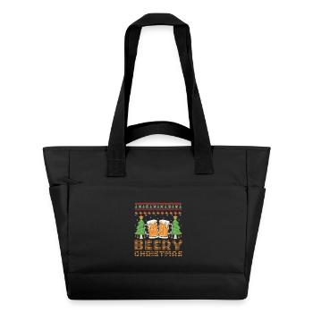 Beery Weihnachtspullover Hässliches Weihnachtsbier Frohe Weihnachten - Wasserabweisende Padded Bag - Schwarz - Vorne