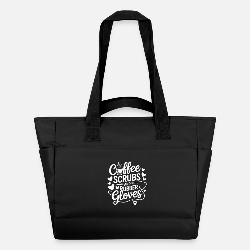 Gommages de café Gants en caoutchouc - Sac matelassé déperlant - noir