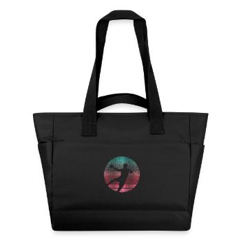 Handballspieler Retro Handballer Herren Handball - Wasserabweisende Padded Bag - Schwarz - Vorne