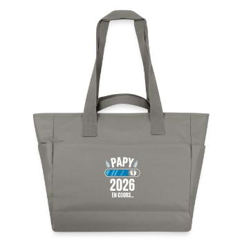 Papy 2026 En Cours Annonce Grossesse Future Papa - Sac matelassé déperlant - gris - Devant