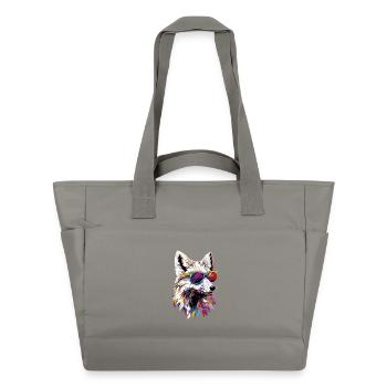 Polarfuchs Schneefuchs Eisfuchs Süßer Weißer Fuchs - Wasserabweisende Padded Bag - Grau - Vorne