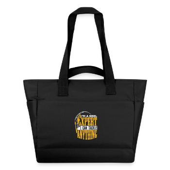 Angler Fisherman Petri Disciple Saying Fishing Funny - Water-Repellent Padded Bag - black - Front