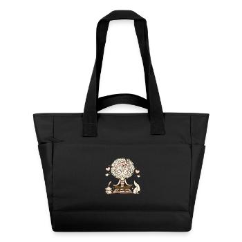 Yoga Mädchen mit Hund & Katze – Namaste & Liebe - Wasserabweisende Padded Bag - Schwarz - Vorne