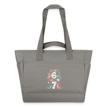 De six à sept dinosaures - Sac matelassé déperlant - gris - Devant