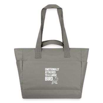 Attaché émotionnellement à un grand oiseau - Sac matelassé déperlant - gris - Devant