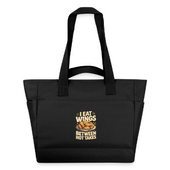 BBQ Wings Sports Evening Snack Motif - Water-Repellent Padded Bag - black - Front